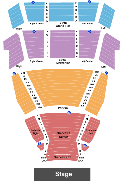 Seatmap for mcallen performing arts center